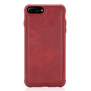 For iPhone 7 Plus / 8 Plus Magnetic Shockproof PC + TPU + PU Leather Protective Case(Red)