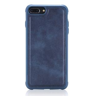 For iPhone 7 Plus / 8 Plus Magnetic Shockproof PC + TPU + PU Leather Protective Case(Blue)