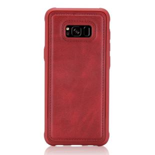 For Galaxy S8 Magnetic Shockproof PC + TPU + PU Leather Protective Case(Red)