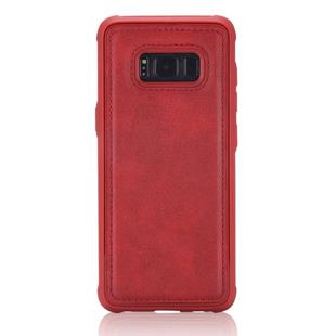 For Galaxy S8+ Magnetic Shockproof PC + TPU + PU Leather Protective Case(Red)