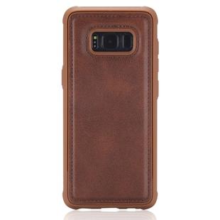 For Galaxy S8+ Magnetic Shockproof PC + TPU + PU Leather Protective Case(Coffee)