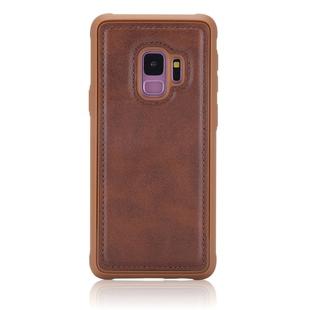 For Galaxy S9 Magnetic Shockproof PC + TPU + PU Leather Protective Case(Coffee)