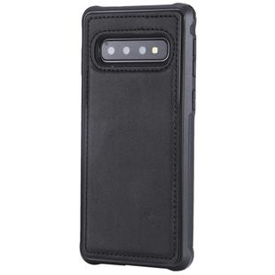 For Galaxy S10 Magnetic Shockproof PC + TPU + PU Leather Protective Case(Black)