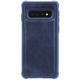 For Galaxy S10 Magnetic Shockproof PC + TPU + PU Leather Protective Case(Blue)
