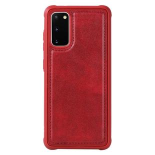 For Galaxy S20 Magnetic Shockproof PC + TPU + PU Leather Protective Case(Red)