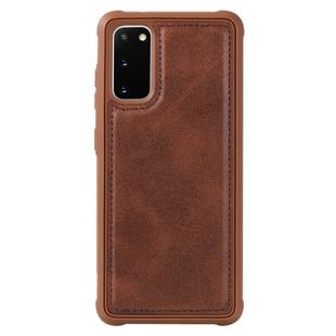 For Galaxy S20 Magnetic Shockproof PC + TPU + PU Leather Protective Case(Coffee)
