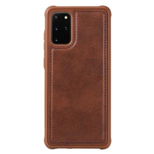 For Galaxy S20+ Magnetic Shockproof PC + TPU + PU Leather Protective Case(Coffee)