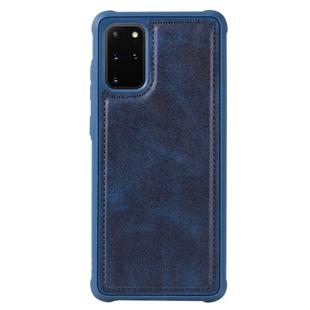 For Galaxy S20+ Magnetic Shockproof PC + TPU + PU Leather Protective Case(Blue)