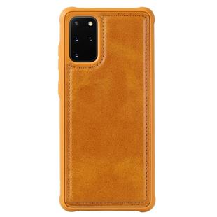 For Galaxy S20+ Magnetic Shockproof PC + TPU + PU Leather Protective Case(Brown)