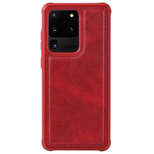 For Galaxy S20 Ultra Magnetic Shockproof PC + TPU + PU Leather Protective Case(Red)