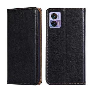 For Motorola Edge 30 Neo Gloss Oil Solid Color Magnetic Leather Phone Case(Black)