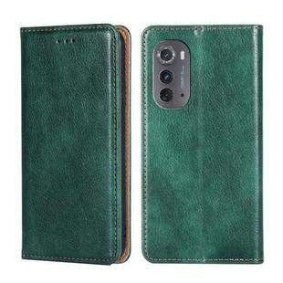 For Motorola Edge 2022 Gloss Oil Solid Color Magnetic Leather Phone Case(Green)