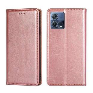 For Motorola Edge S30 Pro 5G / Edge 30 Fusion Gloss Oil Solid Color Magnetic Leather Phone Case(Rose Gold)