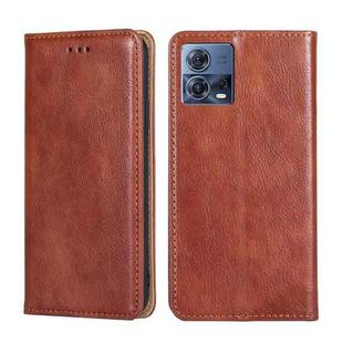 For Motorola Edge S30 Pro 5G / Edge 30 Fusion Gloss Oil Solid Color Magnetic Leather Phone Case(Brown)