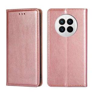 For Huawei Mate 50 Gloss Oil Solid Color Magnetic Leather Phone Case(Rose Gold)