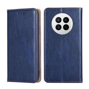 For Huawei Mate 50 Gloss Oil Solid Color Magnetic Leather Phone Case(Blue)