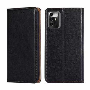 For ZTE Blade A72 5G Gloss Oil Solid Color Magnetic Leather Phone Case(Black)