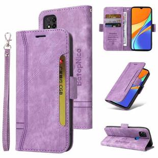 For Xiaomi Redmi 9C BETOPNICE Dual-side Buckle Leather Phone Case(Purple)