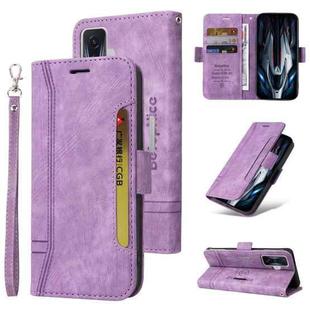 For Xiaomi Redmi K50 Gaming BETOPNICE Dual-side Buckle Leather Phone Case(Purple)