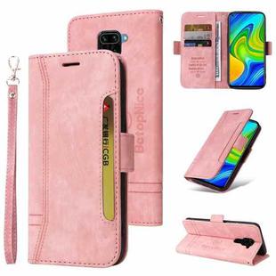 For Xiaomi Redmi Note 9 4G BETOPNICE Dual-side Buckle Leather Phone Case(Pink)