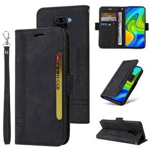 For Xiaomi Redmi Note 9 4G BETOPNICE Dual-side Buckle Leather Phone Case(Black)