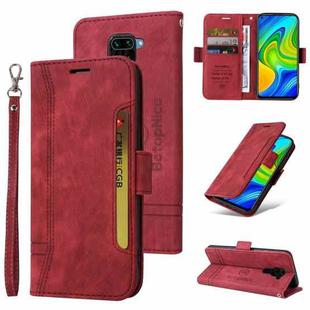 For Xiaomi Redmi Note 9 4G BETOPNICE Dual-side Buckle Leather Phone Case(Red)