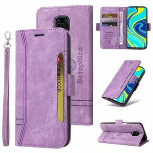 For Xiaomi Redmi Note 9 Pro 4G BETOPNICE Dual-side Buckle Leather Phone Case(Purple)