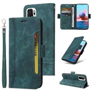 For Xiaomi Redmi Note 10 4G Indian BETOPNICE Dual-side Buckle Leather Phone Case(Green)