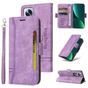 For Xiaomi 12 Pro BETOPNICE Dual-side Buckle Leather Phone Case(Purple)