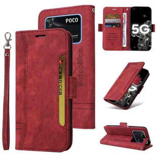 For Xiaomi Poco M4 Pro 4G BETOPNICE Dual-side Buckle Leather Phone Case(Red)