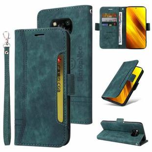 For Xiaomi Poco X3 NFC BETOPNICE Dual-side Buckle Leather Phone Case(Green)