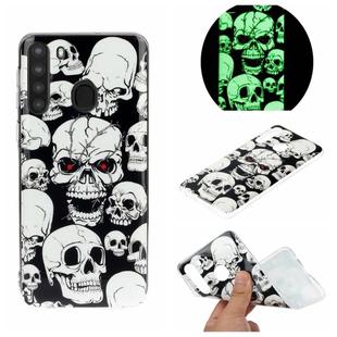 For Galaxy A21 Luminous TPU Mobile Phone Protective Case(Ghost Head)