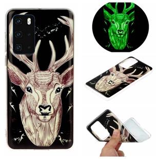 For Huawei P40 Luminous TPU Mobile Phone Protective Case(Deer Head)