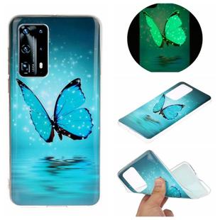 For Huawei P40 Plus Luminous TPU Mobile Phone Protective Case(Butterfly)