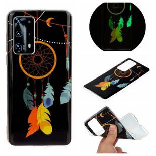 For Huawei P40 Plus Luminous TPU Mobile Phone Protective Case(Black Wind Chimes)