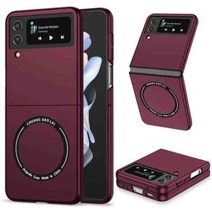 For Samsung Galaxy Z Flip4 Magsafe Magnetic Folding PC Phone Case(Wine Red)