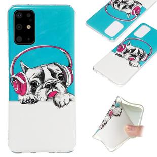 For Galaxy S20+ Luminous TPU Mobile Phone Protective Case(Headset Dog)