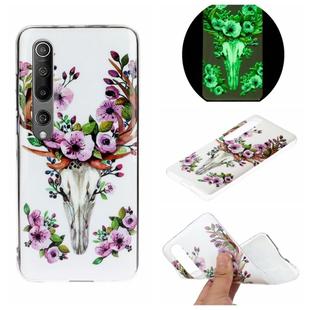 For Xiaomi Mi 10 Luminous TPU Mobile Phone Protective Case(Flower Deer)