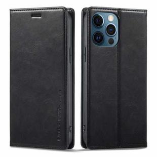 For iPhone 12 Pro/12 LC.IMEEKE RFID Anti-theft Leather Phone Case(Black)