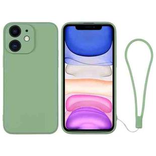 For iPhone 11 Silicone Phone Case with Wrist Strap(Matcha Green)