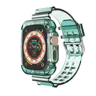 For Apple Watch Ultra 49mm Glacier Transparent TPU Integrated Watch Band(Green)