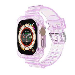 For Apple Watch Ultra 49mm Glacier Transparent TPU Integrated Watch Band(Purple)