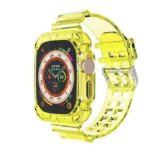 For Apple Watch Ultra 49mm Glacier Transparent TPU Integrated Watch Band(Yellow)