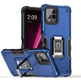 For T-Mobile REVVL 6 Pro 5G Ring Holder Non-slip Shockproof Armor Phone Case(Blue)