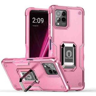 For T-Mobile REVVL 6 Pro 5G Ring Holder Non-slip Shockproof Armor Phone Case(Pink)