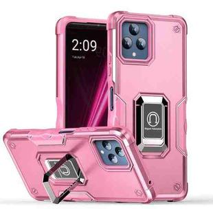 For T-Mobile REVVL 6 5G Ring Holder Non-slip Shockproof Armor Phone Case(Pink)