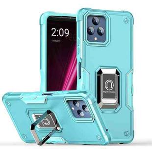 For T-Mobile REVVL 6 5G Ring Holder Non-slip Shockproof Armor Phone Case(Mint Green)