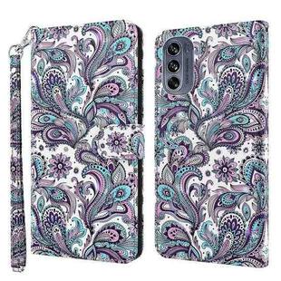 For Motorola Moto G62 3D Painting Pattern TPU + PU Leather Phone Case(Swirl Pattern)