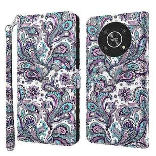 For Honor Magic4 Lite 4G/5G 3D Painting Pattern TPU + PU Leather Phone Case(Swirl Pattern)