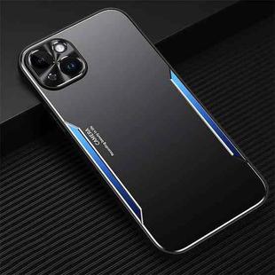 For iPhone 14 Plus Blade Series TPU + Titanium Alloy Phone Case(Black Blue)